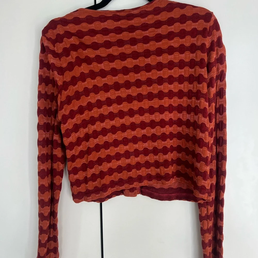 Wave Pattern Rust Cardigan - Picture 3 of 4